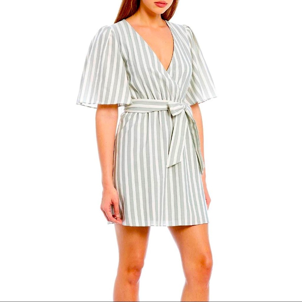 Gianni Bini Sweet Sorbet Blue Striped Dress, Small